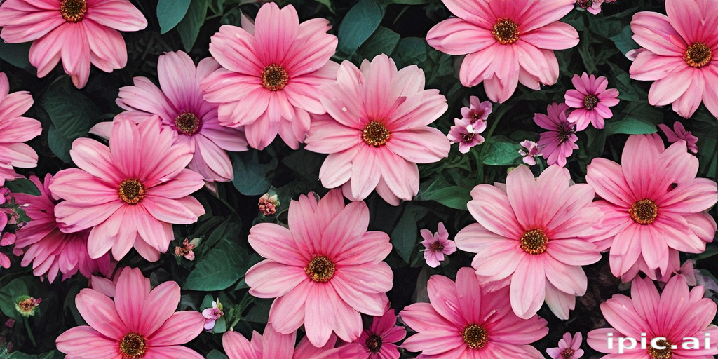 A Beautiful Display of Vibrant Pink Flowers in Full Bloom Outdoors.