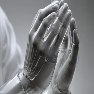 transparent praying hands