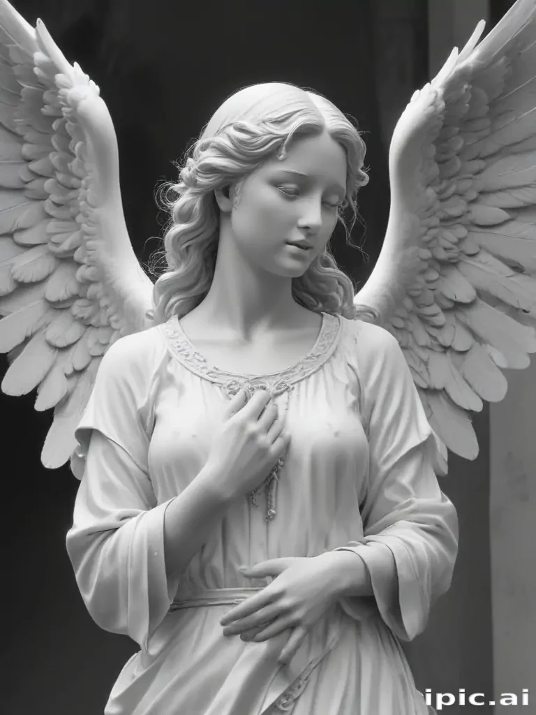 angel clip art black and white