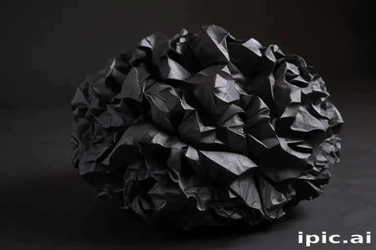 black crumpled paper