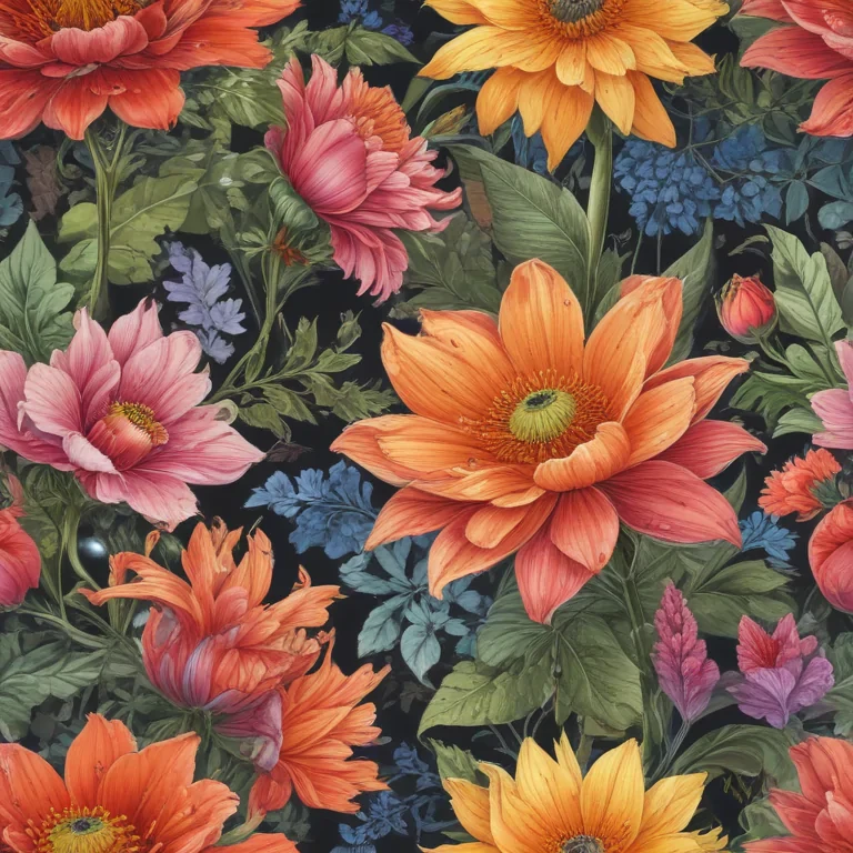 color drawing flowers