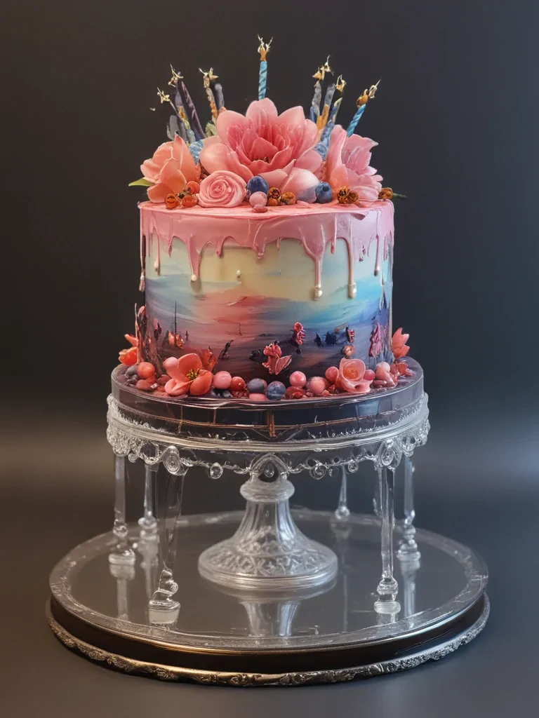 transparent birthday cake
