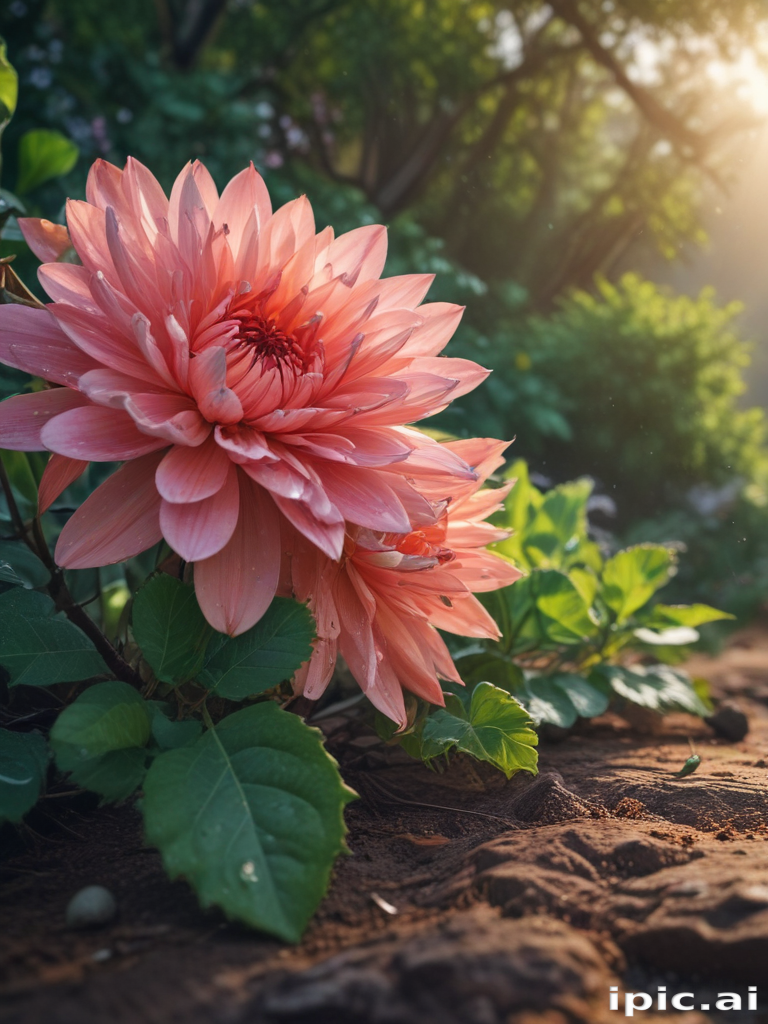 Vibrant Pink Flower Blooming Gracefully in a Lush Garden Setting