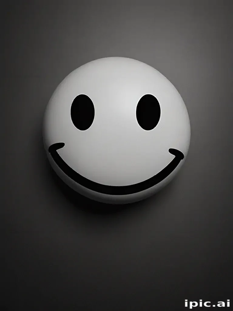 white smiley face black background