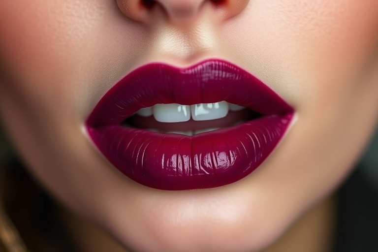 Romantic "Berry Bliss" ombré lip effect combines deep purple edges with a lighter center, creating a dimensional and alluring pout for passionate encounters