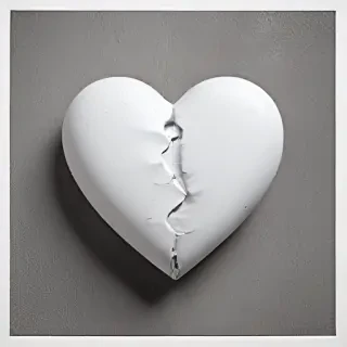 white broken heart