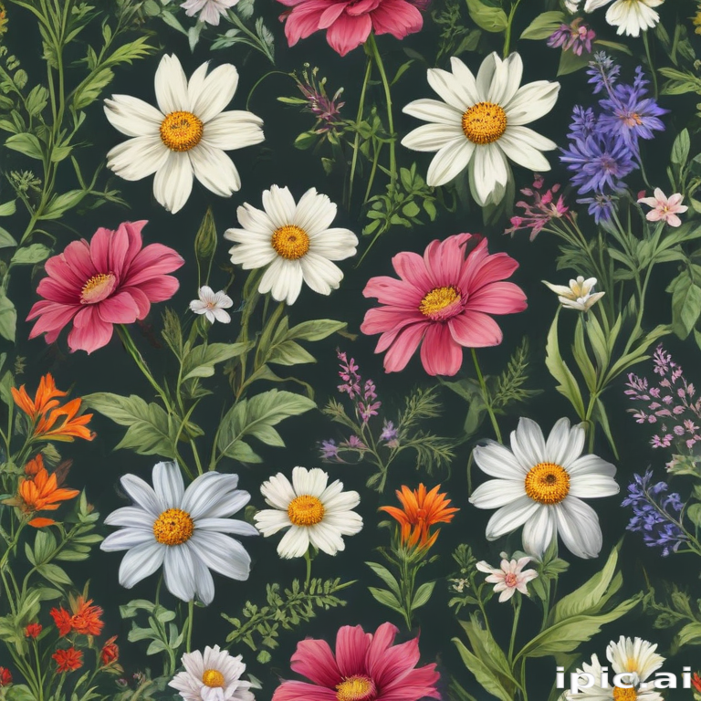 Vibrant Floral Arrangement Featuring Diverse Flowers Against a Dark ...