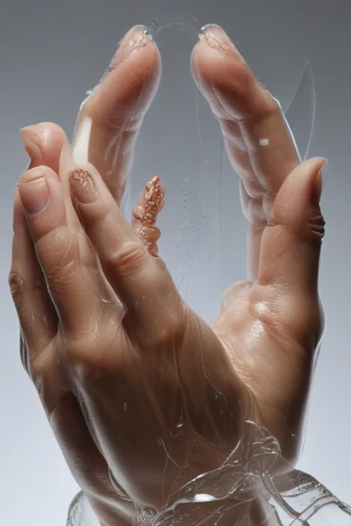 transparent praying hands