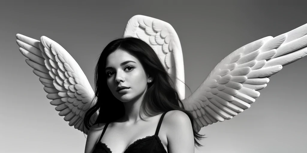 black and white angel