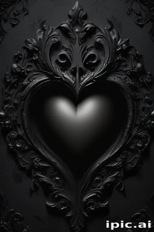 black wallpaper heart