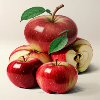drawn apples