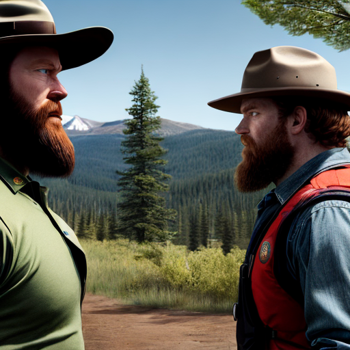 Redneck Ranger A redbearded redneck man with tattoos working as a park ranger That os ...