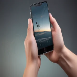 hand holding a phone