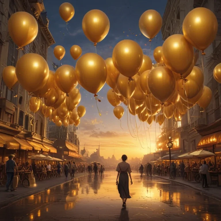 golden balloons