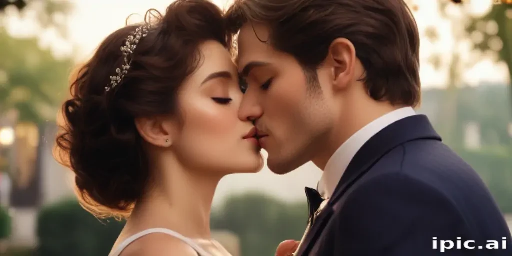 couple kissing aesthetic
