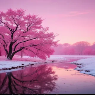 pink winter background