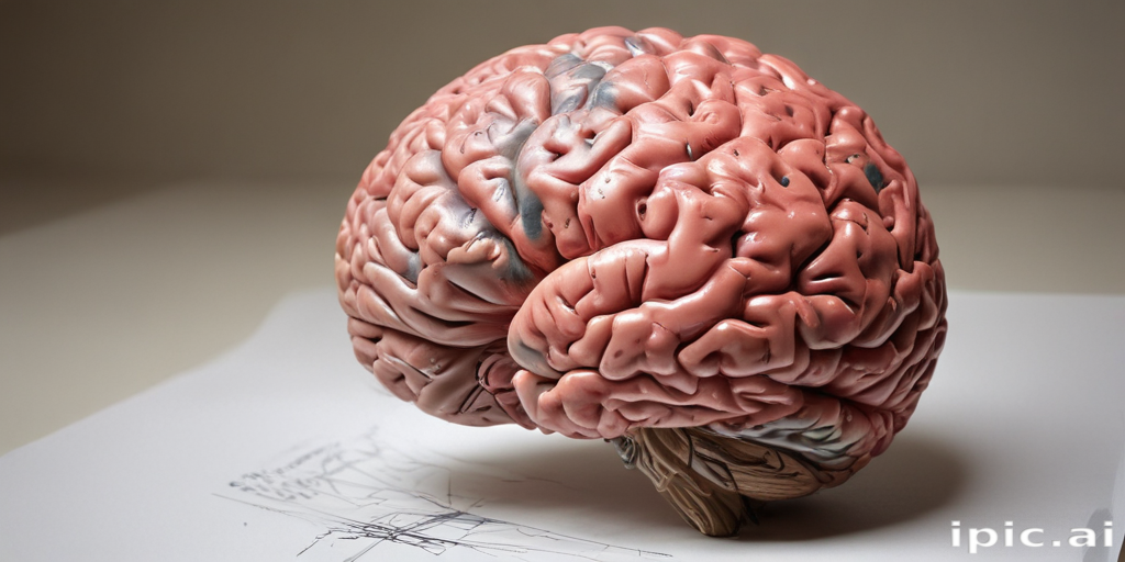 Intricate Model of a Human Brain Showcasing Detailed Anatomical Structures
