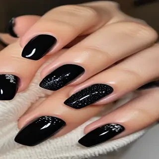 black with glitter