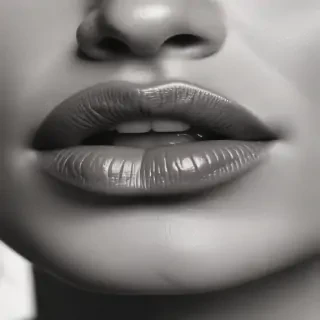 lips clipart black and white