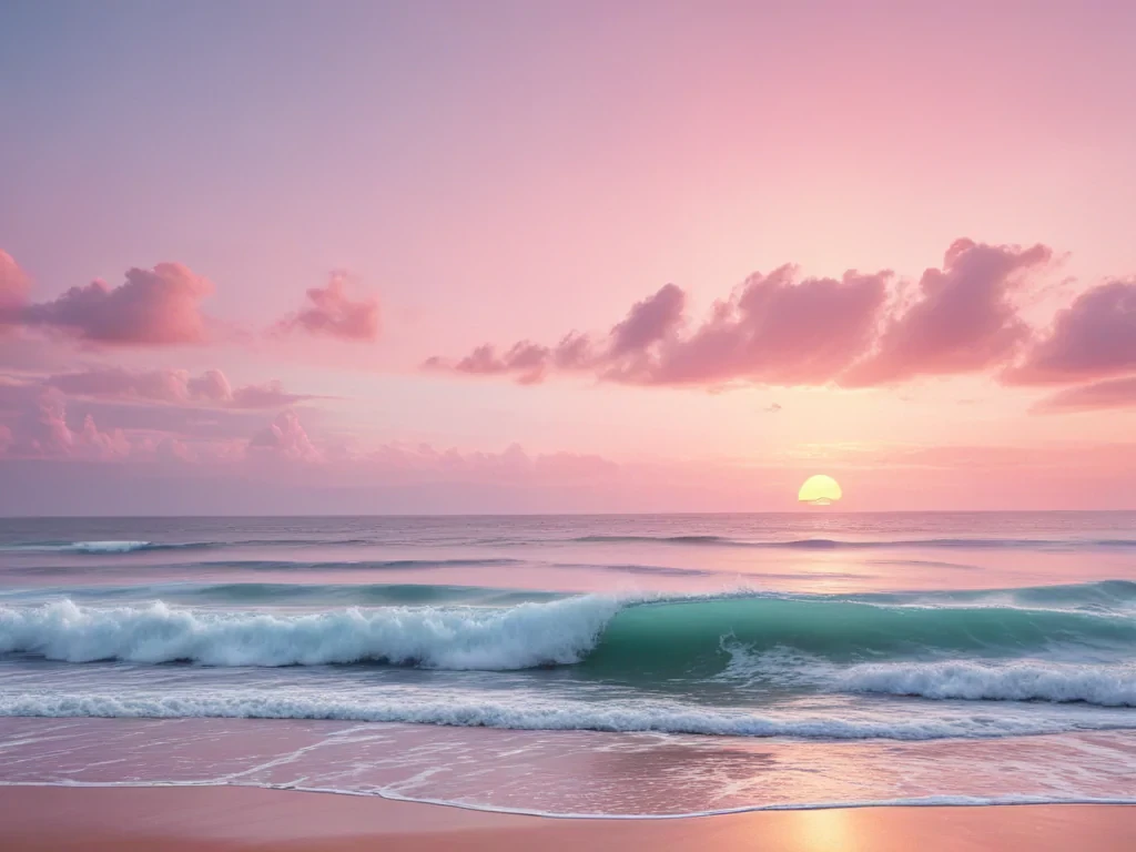 pastel pink beach wallpaper