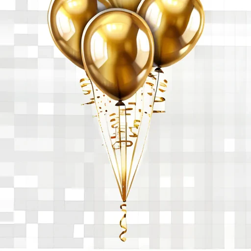 gold balloons transparent background