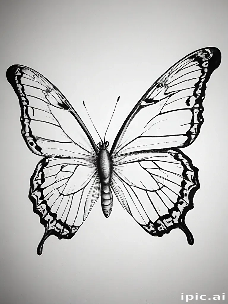 outline drawing of a butterfly