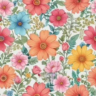 drawings of flowers with color