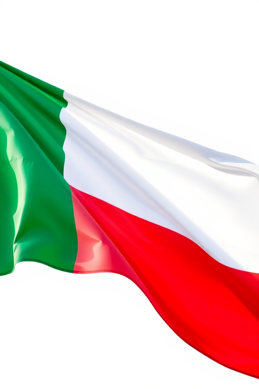Create a high-resolution image of a waving Ivory Coast flag with vibrant colors, captured at a 50mm lens, f/4 aperture, ISO 200, in natural light, with a slight depth of field to emphasize the flag's details.