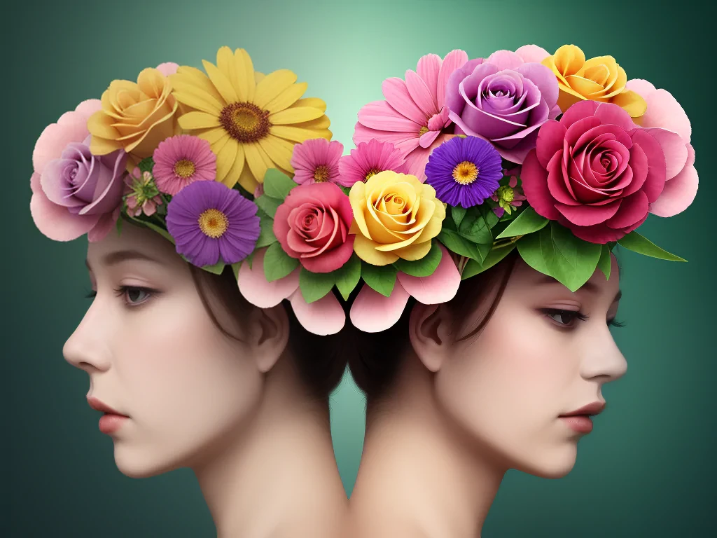 half brain half flowers