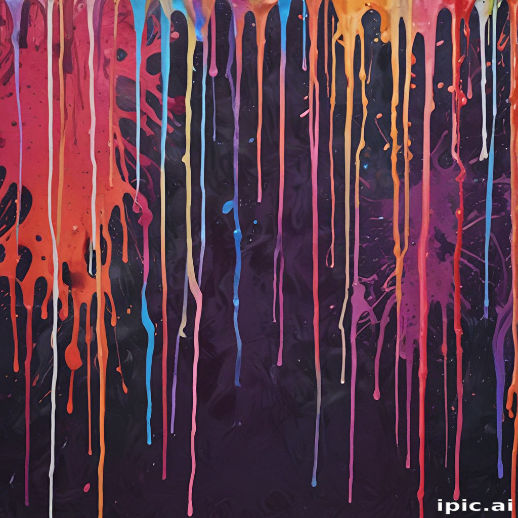 Vibrant Melting Paint: A Colorful Abstract Drip Art Composition
