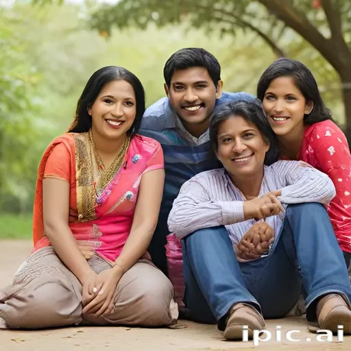 happy indian family