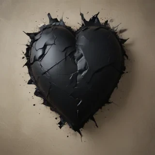 broken black heart