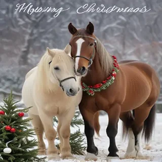 merry christmas images with horses