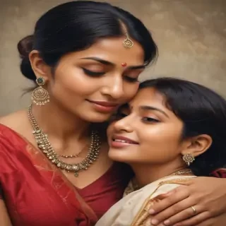 indian son with mom