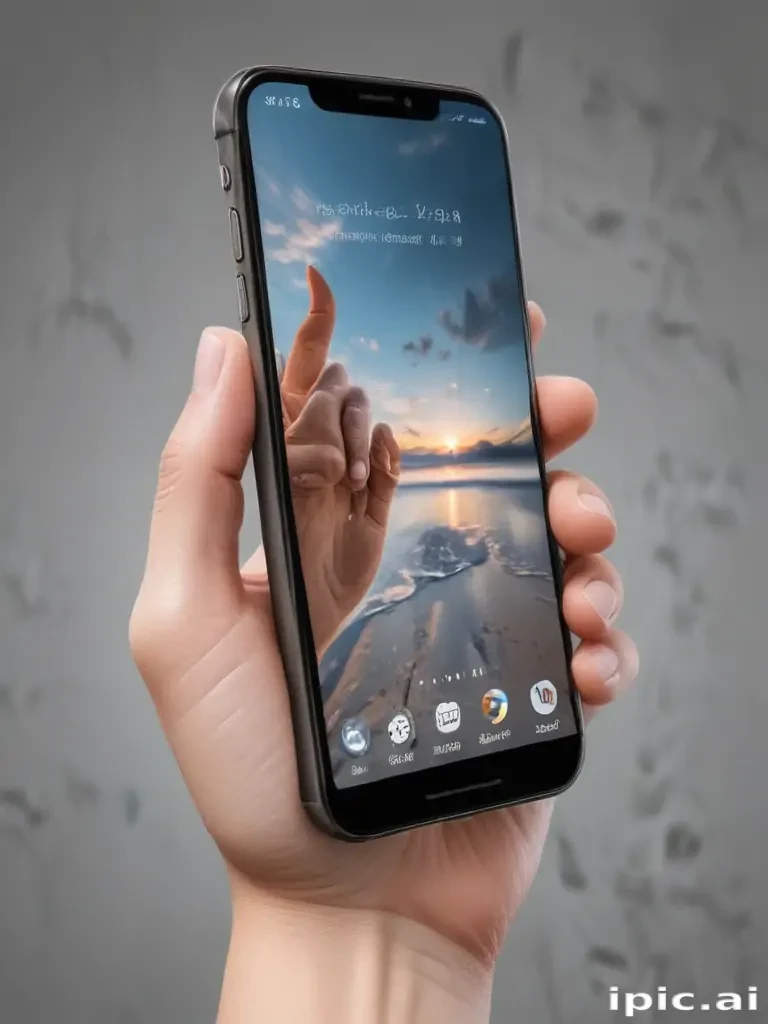 hand holding phone png