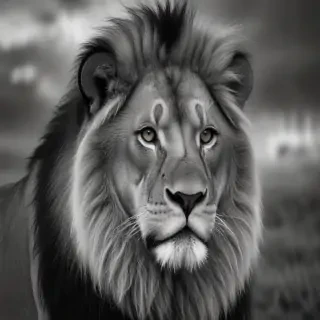 lion black and white pictures