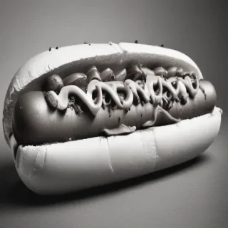 hot dog clipart black and white