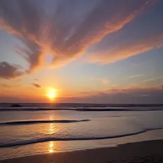 sun set on beach