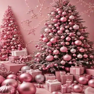 pink christmas aesthetic wallpaper