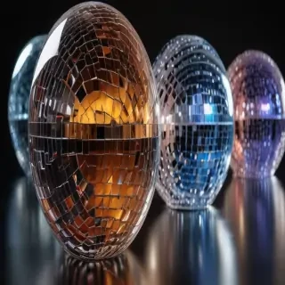 transparent disco balls