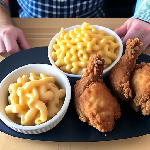 fried chicken and mac and cheese