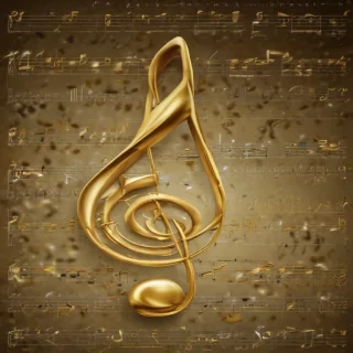gold music notes