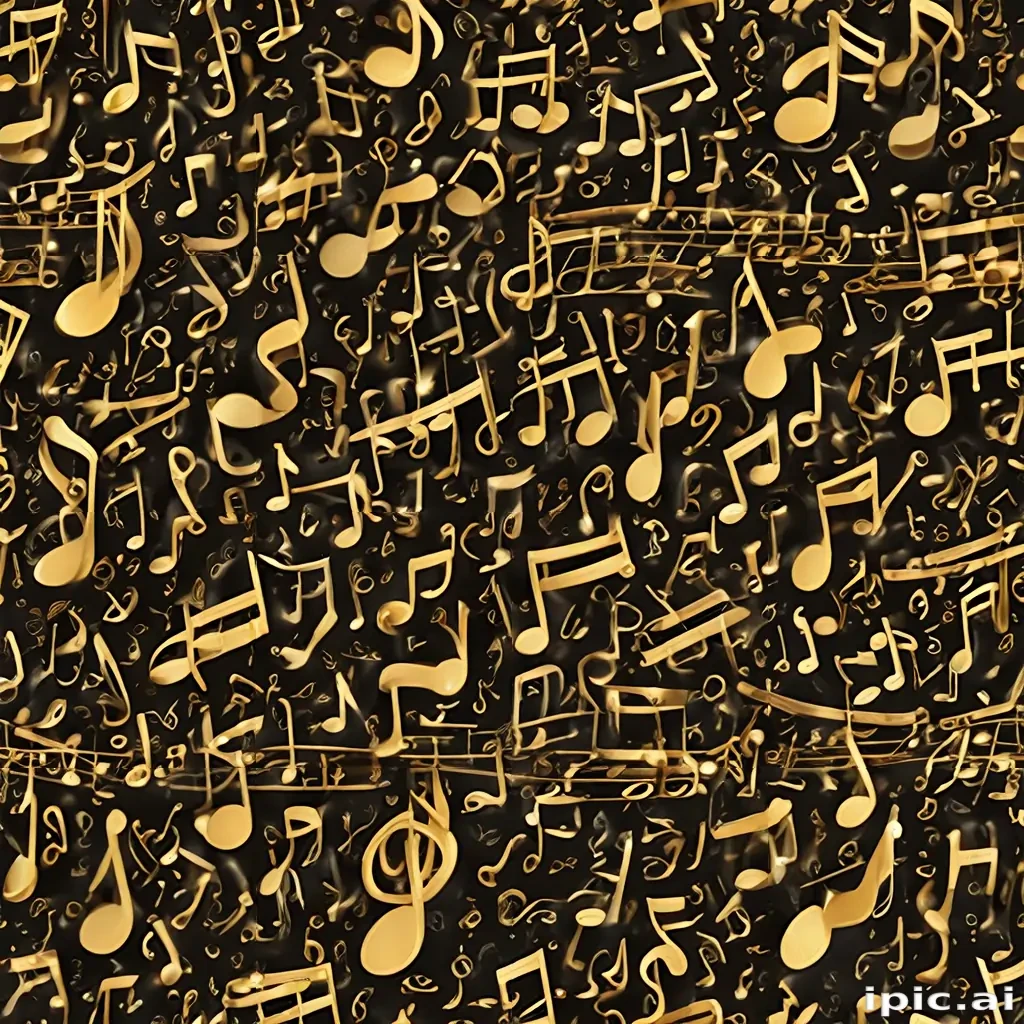 gold music notes