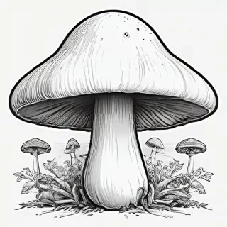 mushroom line art