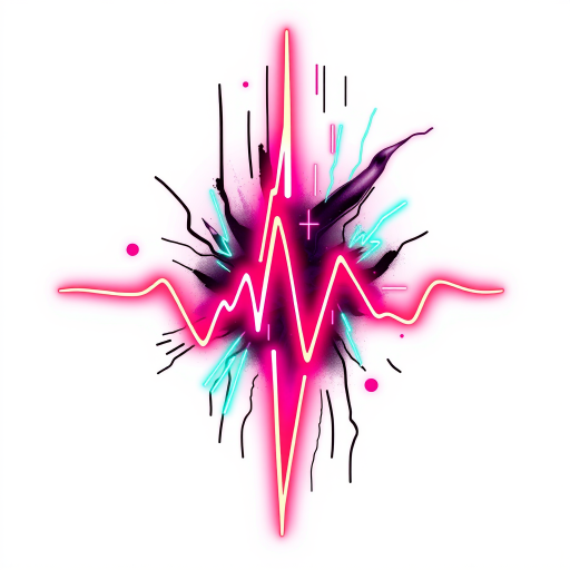 Neon-inspired "Electric Pulse" tattoo design featuring vibrant glowing lines and abstract shapes mimicking the look of illuminated signage with a cyberpunk aesthetic ideal for bold and modern tattoo enthusiasts