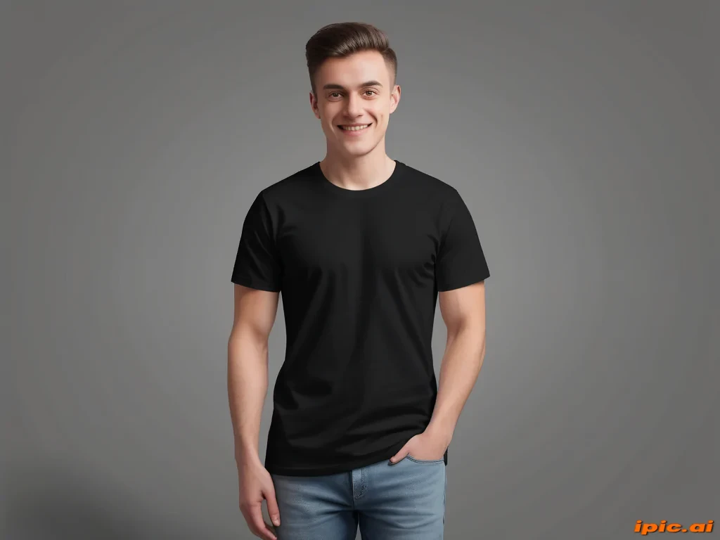black t-shirt mockup