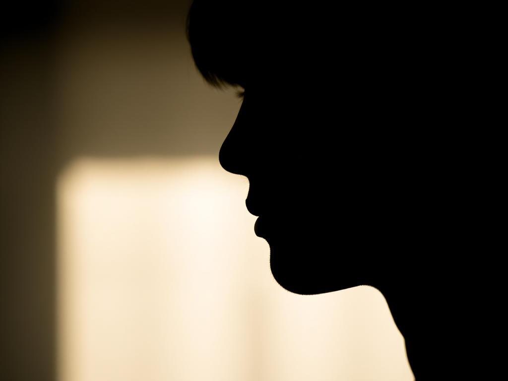 Prompt: a high-resolution close-up photograph of a silhouette, ISO 100, f/2.8 aperture, 1/500 shutter speed, taken with a full-frame DSLR camera, soft natural lighting, shallow depth of field, minimalistic background.