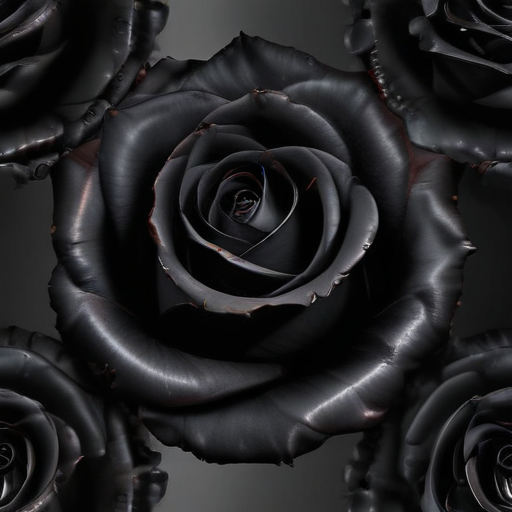 Elegant Arrangement of Deep Black Roses on a Subtle Gray Background