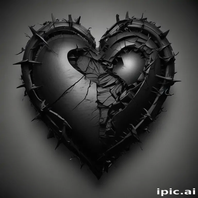 broken black heart