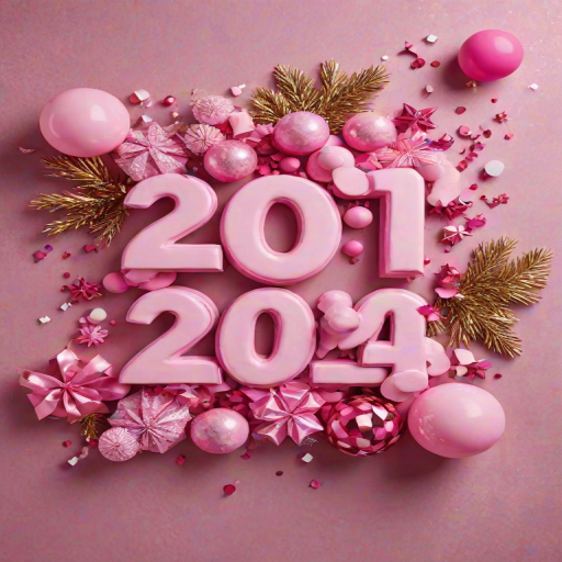pink happy new year 2024